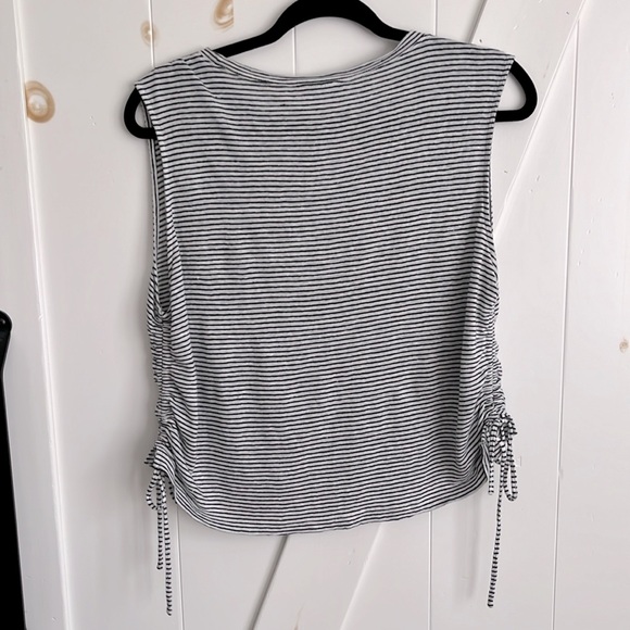 Frame Side Cinch Muscle Tee Navy/White Stripe Size S - Picture 2 of 8